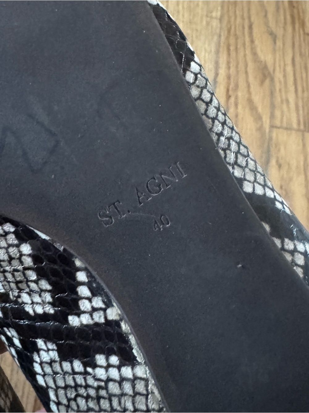 St. Agni Python Slip-On Flats Loafer - Picture 2 of 5